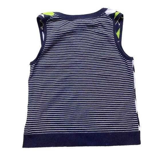 Tommy Hilfiger Vest Youth Extra‎ Large Blue Green Argyle Diamond Sweater Boys - Picture 5 of 8